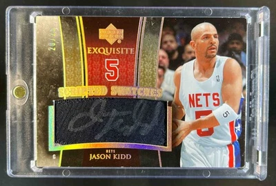 2006-07 Upper Deck Exquisite Jason Kidd Scripted Patch Auto #/25 Nets - Image 1 of 2