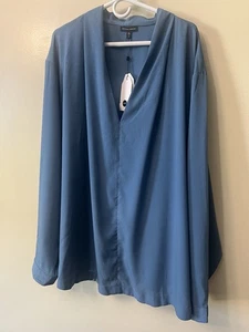 Blusa Universal Standard Better Than Silk cuello en V azul 4XL 38/40 NUEVA CON ETIQUETAS - Imagen 1 de 7
