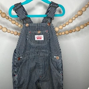 Vintage Round hoUSE Railroad Stripe Overalls 4t - Picture 1 of 5