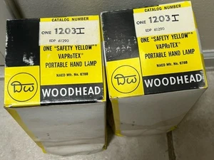 2 NEW DANIEL WOODHEAD 1203I SAFETY YELLOW VAPORTEX PORTABLE HAND LAMP FIXTURE - Picture 1 of 10