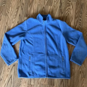 Karen Scott Fleecejacke Damen M Langarm Blau Full Zip 4 Taschen Winter - Bild 1 von 14
