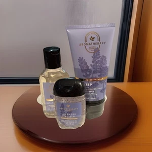 3 Piece SLEEP Lavender Vanilla TRAVEL Bath Body Works Body Wash Cream Sanitizer - Picture 1 of 1