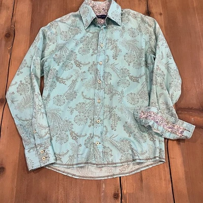 Georg Roth Los Angeles Mens Floral L/S Button Up Flip Cuff Designer Small - Image 1 of 4
