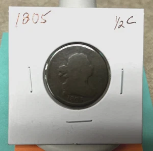 1805 Draped Bust Half Cent - Decent Grade - Full Date & Mostly Readable - Picture 1 of 4