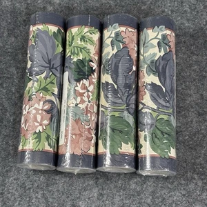 Lot of 4 Vintage Laura Ashley Wallpaper Border Ashbourne Blue Pink Floral 20 yds - Picture 1 of 6