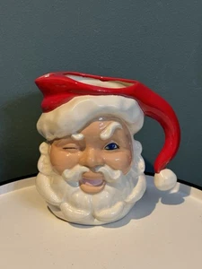 Vintage Keramik zwinkernder Weihnachtsmann Weihnachtskrug, Weihnachtsdeko - Bild 1 von 10