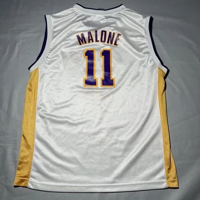 Reebok Jersey Size Youth XL (18-20) NBA Los Angeles Lakers Karl Malone #11 - Image 1 of 4