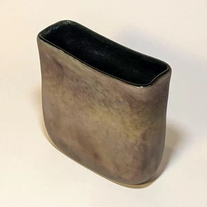 Signed Julio Santos Rectangular Vase — Frosted–Mottled—Australian Glass Artist - Bild 1 von 9