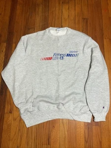 Vintage Champion Sweatshirt Mens XL Grey Crewneck Graphic Logo 90s Made in USA - Picture 1 of 7