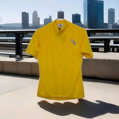 Jersey Santini Active Athena para hombre talla mediana 3/4 cremallera amarillo manga corta * NUEVO Foto 1 de 4