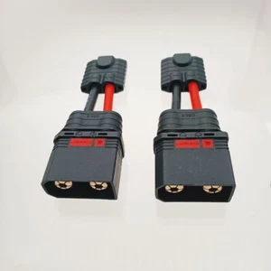 2pcs QS8 male plug to Fit Compatible Traxxas trx male cable for new id charger - Picture 1 of 1