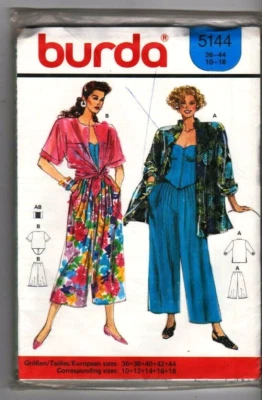 Two Shirt Blouses, Pants & Tops, Burda 5144 Sewing Pattern Sizes 10 12 14 16 18 - Image 1 of 2
