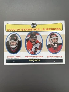 2001 Vintage Statistical Superiors Roman Cechmanek Dominik Hasek Brodeur #270 - Picture 1 of 2