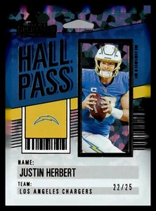 2023 Contenders Justin Herbert "Hall Pass" Insert Cracked Ice 22/25 Chargers - Picture 1 of 2