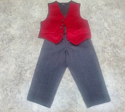 Nautica Set Niños 2T Chaleco Pantalones Rojo Gris Abotonado Poliéster Fiesta Formal Sólido Foto 1 de 4
