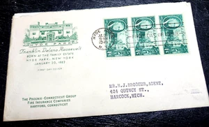 1945 Franklin D. Roosevelt- Hyde Park home - First Day of Issue - 1 cent stamps - Picture 1 of 2
