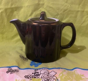 Black and White Teapot Hall Super Ceramic Pottery Vintage - Imagen 1 de 12