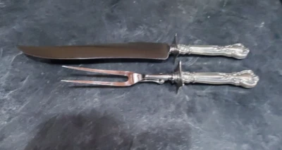 Juego de tallado asado de plata esterlina Chantilly by Gorham cuchillo HH 2 piezas 14 1/4" #335 Foto 1 de 4