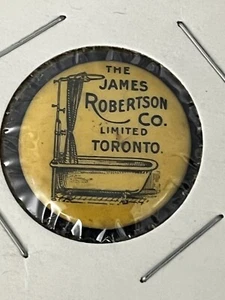 Antik The James Robertson Co. Pinback Sanitärbedarf Bad - Bild 1 von 4