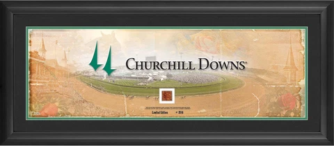 Churchill Downs Framed 10" x 30" Panoramic & Race Used Dirt from Churchill Downs Cover