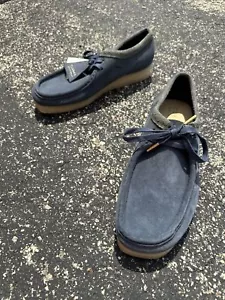 Nuevo Sin Caja Clarks Originales Wallabee Punta Dorada Cordones Para Hombre 9 Azul Gamuza 26166306 - Imagen 1 de 24