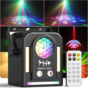 RGB LED Laser Beam Gobo Projector Cob Strobe Light DMX DJ Disco Lights w/ Remote - Picture 1 of 12