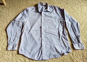 Mens Valentino Blue Striped Button Down Dress Shirt Size 16 1/2 36 - Picture 1 of 5