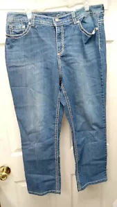 Code Bleu Jeans Women's Size 16/32 Marielle Slim Straight Blue Denim Pants - Picture 1 of 20