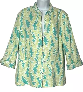 Pendleton Leinenmischung Jacke XL Schößchen gefüttert 3/4 Ärmel Aloha Kreuzfahrt Asien - Bild 1 von 11