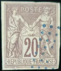 MAYOTTE - LOSANGE ÉVIDÉ sur TIMBRE des COLONIES FRANÇAISES GÉNÉRALES - SAGE N°34 - Imagen 1 de 2