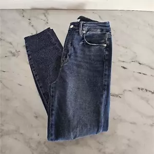 Jeans Good American Pierna Recta Azul Desgastado 29 NUEVOS CON ETIQUETAS ETIQUETA NORDSTORM - Imagen 1 de 8