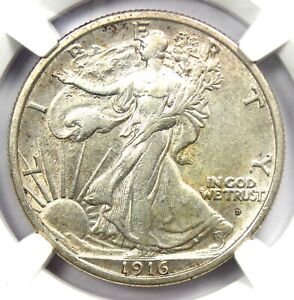 1916-D Walking Liberty Half Dollar 50C Coin - Certified NGC AU50 - Rare Date!