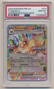 PSA 10 Pokemon Prismatic Evolutions Surprise Box Flareon EX 014/131 GEM MINT! - Picture 1 of 2