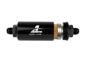 Aeromotive In-Line Filter - (AN -8 Male) 10 Micron Fabric Element Bright Dip Bla - Imagen 1 de 11