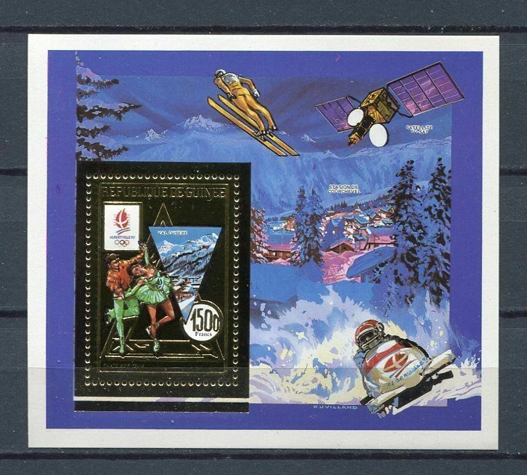 27433) Guinea 1990 MNH Nuevo Olímpico G.Albertville S/S Oro Foto 1 de 1