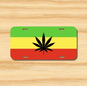 Rasta License Plate Vehicle Auto Tag Car Reggae Marijuana Weed 420 FREE SHIPPING - Picture 1 of 3