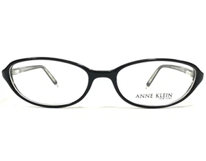 Anne Klein Eyeglasses Frames AK8027 117 Black Clear Round Full Rim 51-16-135 - Picture 1 of 10