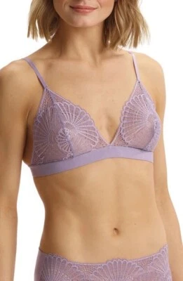 Commando Butter & Lace Bralette in Wisteria Lilac, Triangle Soft Bra, Size L - Image 1 of 4