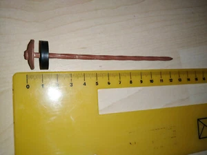 100 Stück ziegelrote Glockennägel 3,50x120 mit aufgezogener Scheibe Drallnägel - Bild 1 von 4