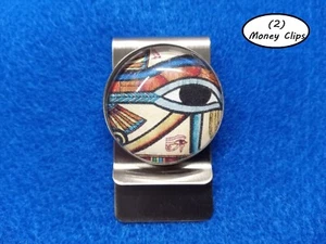 Very Unique Money Clip Glass Infused Money Clip Eyeball Money Clip Ethnic Gift - Picture 1 of 6