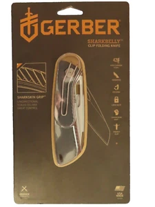 Gerber Sharkbelly Folding Knife Black High carbon Steel #31-003216N NEW - Picture 1 of 2