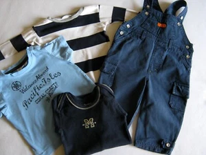 4tlg. Baby-Set: Latzhose, 2 Oberteile, Body, Gr. 74/80 - Bild 1 von 2