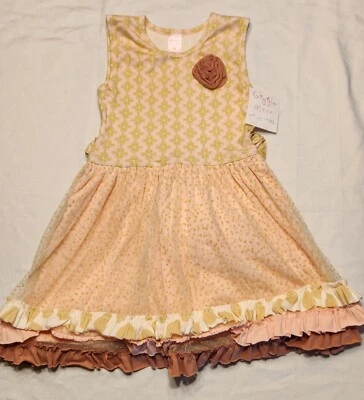 Vestido Giggle Moon Niñas Talla 6X EE. UU. Amor Alegría Risa Flor Pecho Salmo 127:3  Foto 1 de 4