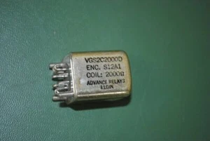 ADVANCE RELAY VGS2C2000 D 5945-01-094-4401 2 KILOHMS 8 HOOK HERMETIC MIL SPEC - Picture 1 of 1