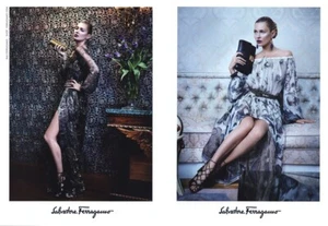 2012 Salvatore Ferragamo Kate Moss 4 pagine RIVISTA ANNUNCIO - Foto 1 di 2