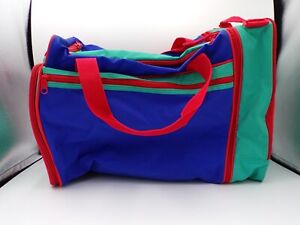 Sac vintage multicolore bloc de couleurs sac de sport sac déjeuner Avon 1995 vert bleu rouge années 90