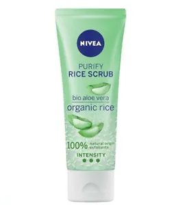 Nivea Purify Rice Scrub 100% Natural Exfoliants with Aloe Vera Mixed Skin 75 ml - Picture 1 of 2