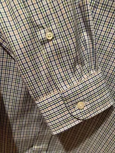 Jos A Bank Mens 1905 Dress Shirt Slim Fit Blue Green Tan Plaid 16 34 L Large NWT - Picture 1 of 13