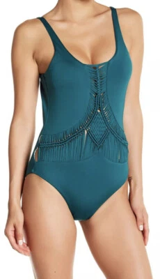 Traje de baño Dolce Vita Macramé recortado de una pieza talla L verde selva sexy verano ¡NUEVO CON ETIQUETAS! Foto 1 de 4
