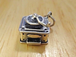 Sterling Silver 3D 18x13x11mm Movable Detailed Coffee Grinder Charm - Picture 1 of 5